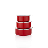 Schafer Komfort 3 lü 6 Parça Saklama Kabı Seti Kırmızı